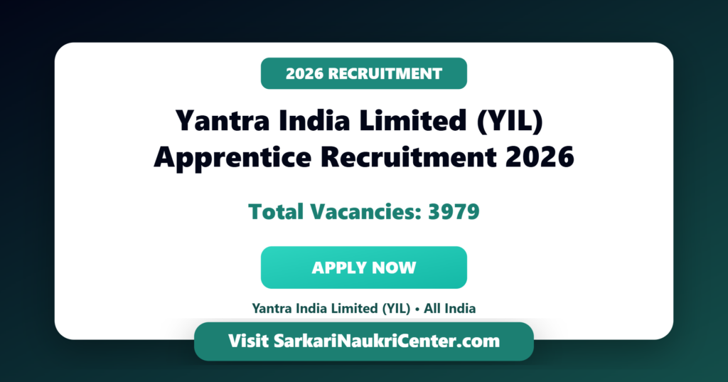 Yantra India Limited (YIL) Apprentice Recruitment 2026 image