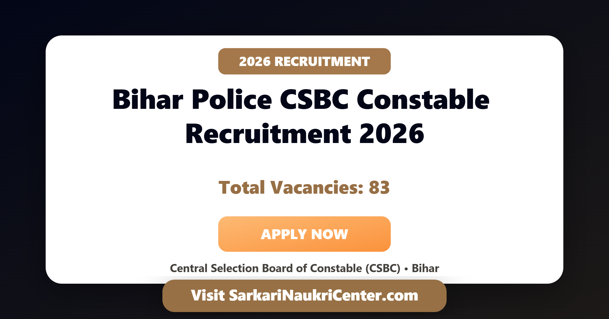 Bihar Police CSBC Constable Recruitment 2026 image