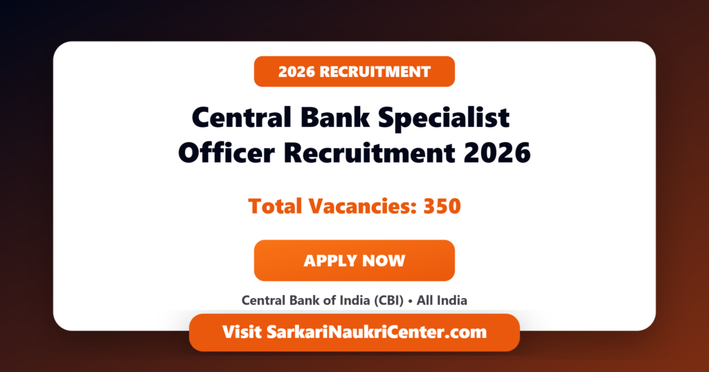 Central Bank of India SO Recruitment 2026 image