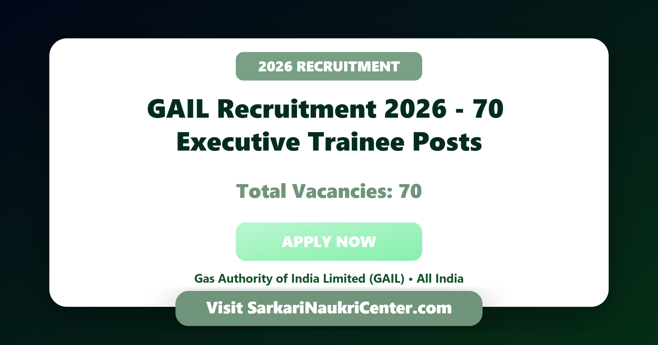 GAIL Executive Trainee Recruitment 2026 image