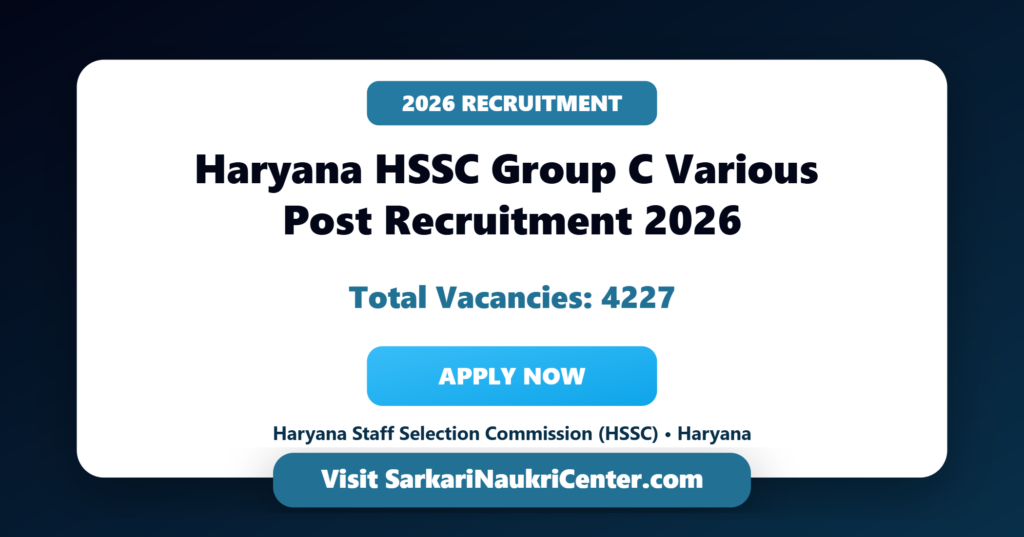 HSSC Group C Various Posts Recruitment 2026 image