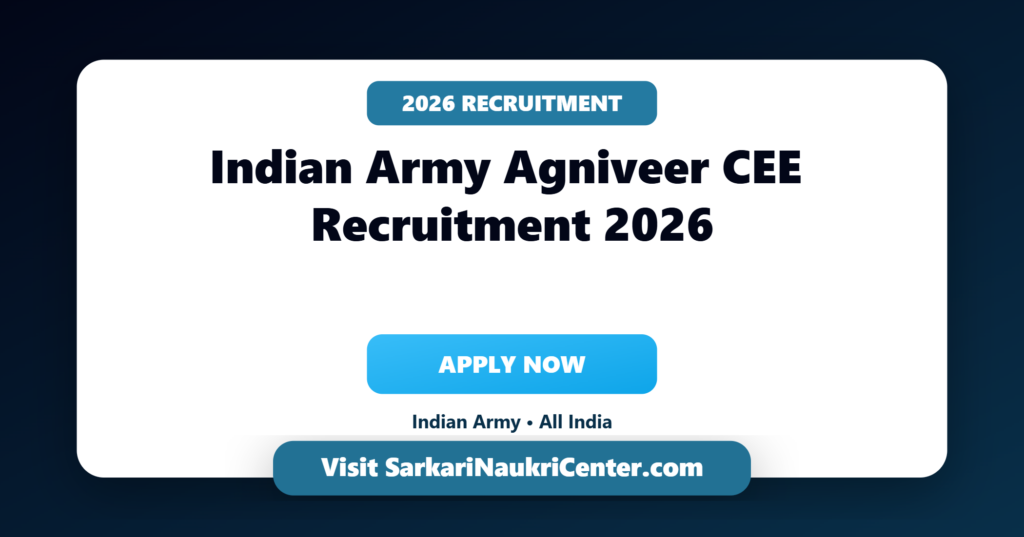 Indian Army Agniveer CEE Recruitment 2026 image