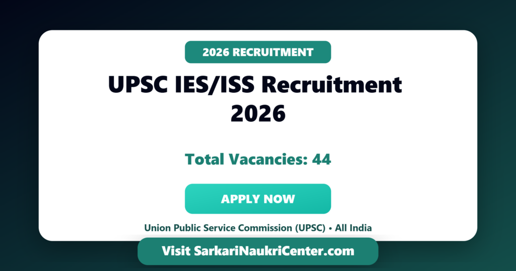 UPSC IES ISS Recruitment 2026 image