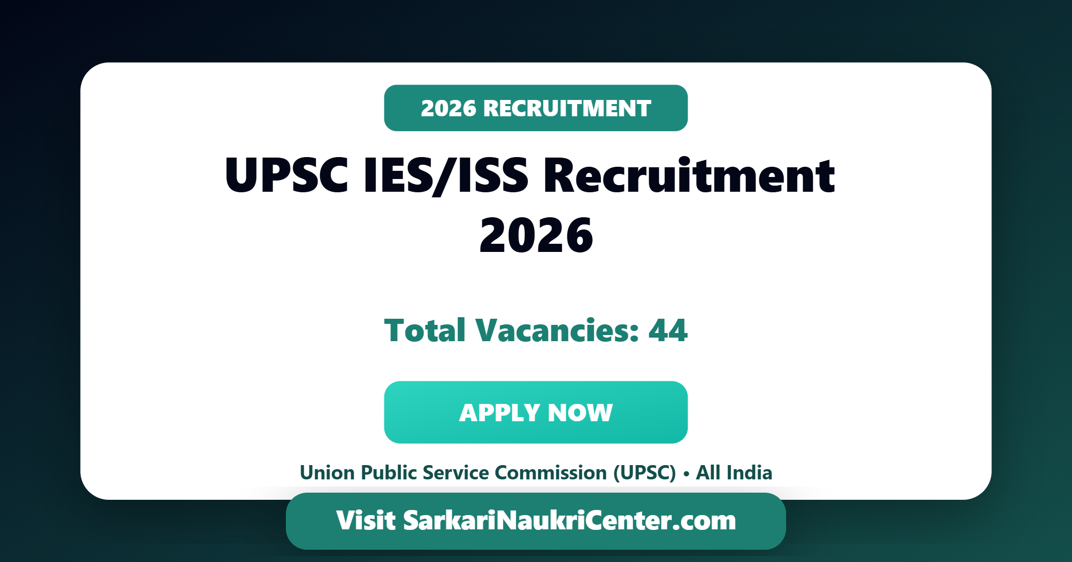 UPSC IES ISS Recruitment 2026 image