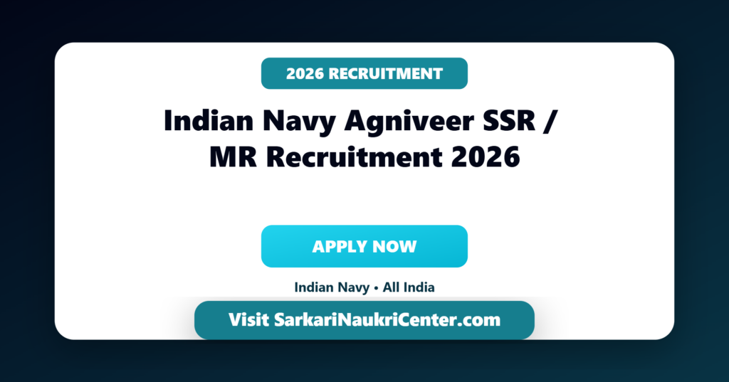 Indian Navy Agniveer SSR MR Vacancy 2026 image