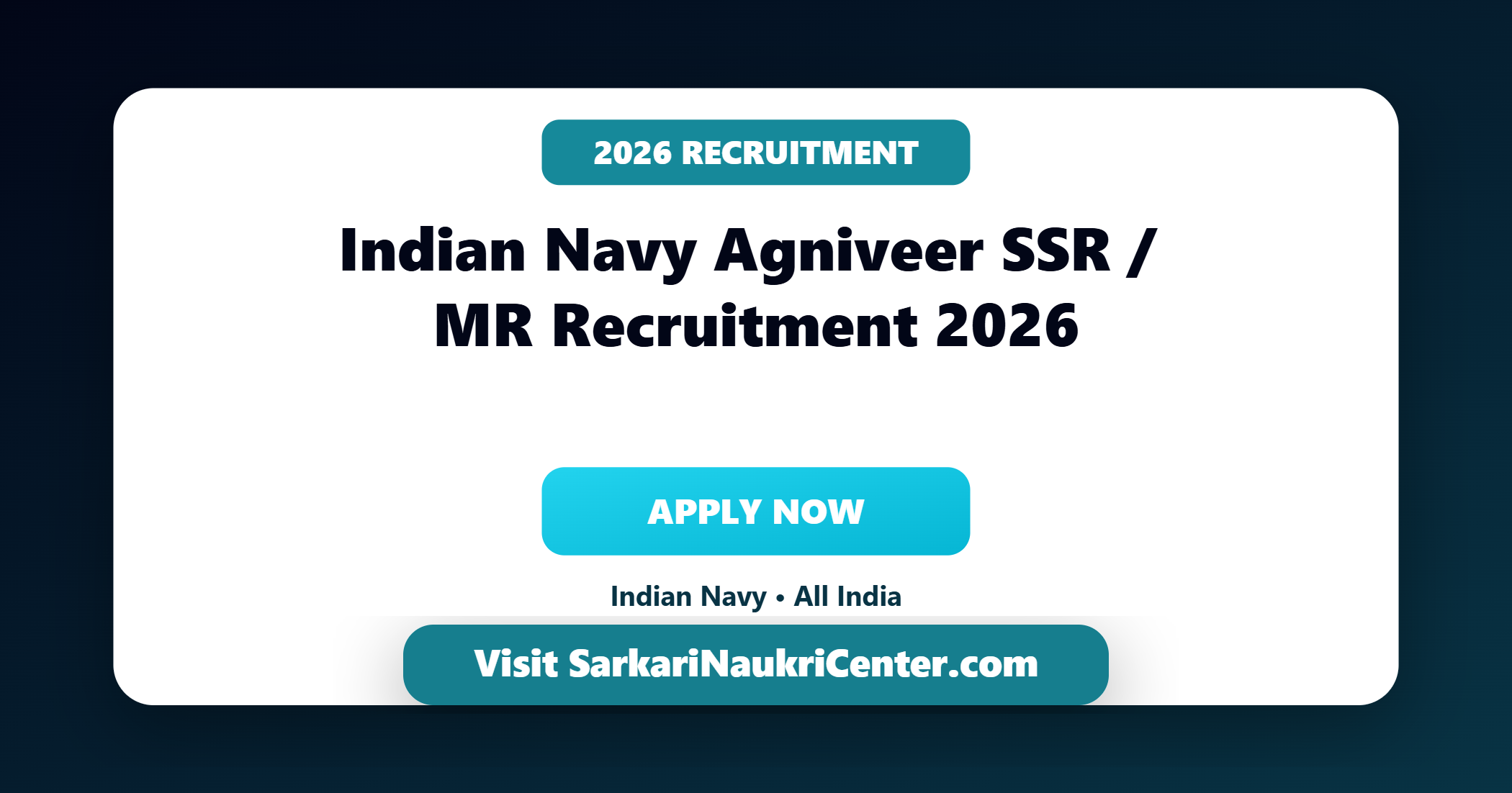 Indian Navy Agniveer SSR MR Vacancy 2026 image