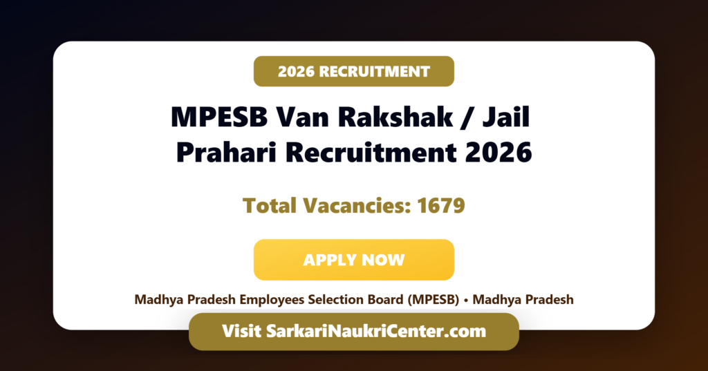 MPESB Van Rakshak, Jail Prahari Recruitment 2026 image