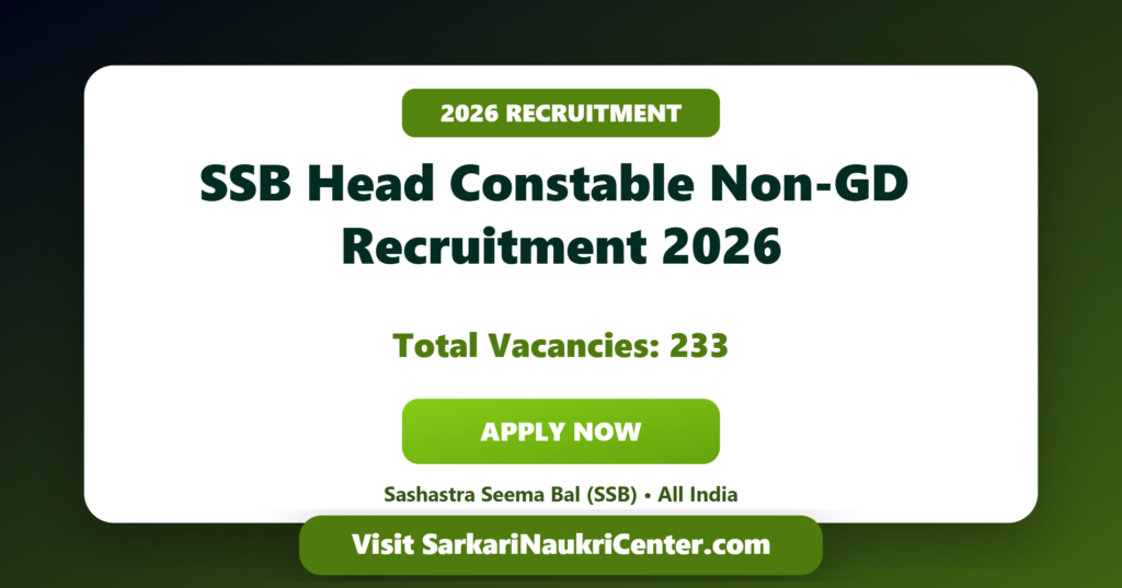 SSB Head Constable Recruitment 2026 image