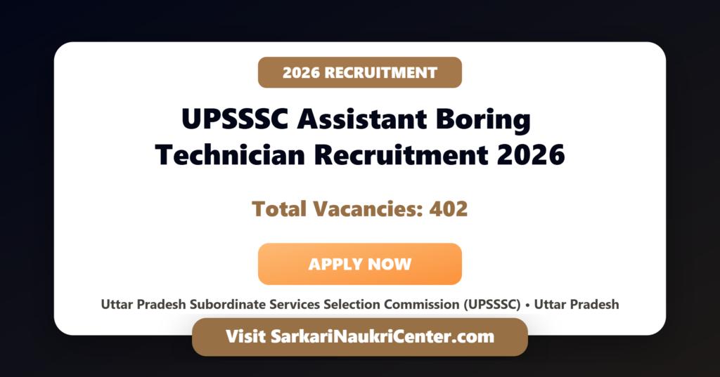 UPSSSC Assistant Boring Technician Recruitment 2026 image
