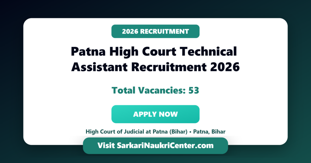 Patna High Court Technical Assistant Vacancy 2026 image