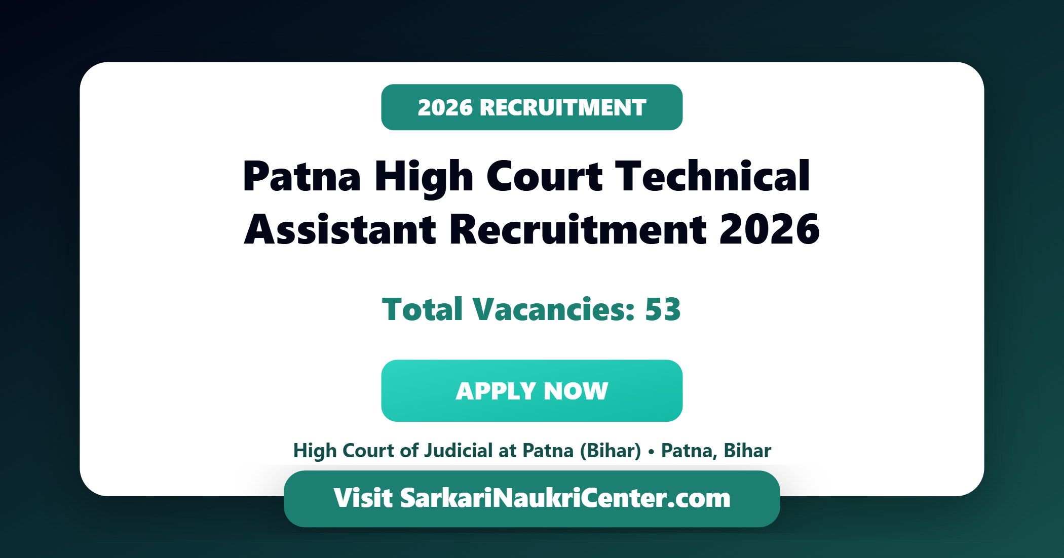 Patna High Court Technical Assistant Vacancy 2026 image