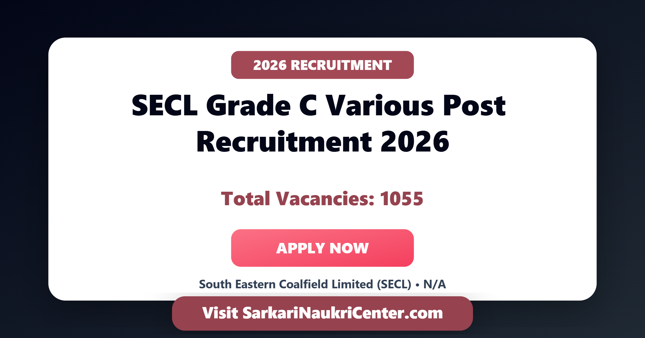 SECL Grade C Recruitment 2026 image